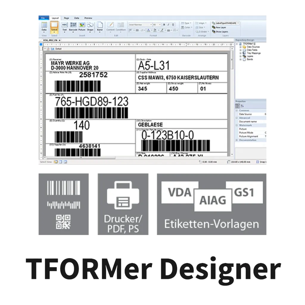 [TFORM-DES] TFORMer Designer (Subscription, Windows, deutsch, Einzelanwender, TEC-IT)